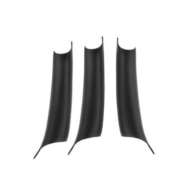 Imagem de 3 unidades maçaneta da porta interna do carro capa protetora guarnição preta/padrão de fibra de carbono compatível com BMW X5 E70 LCI/X6 E71 E72 híbrido(LHD Matte Black)