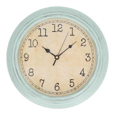Imagem de GLOGLOW Despertador/Relógio/Relógio de Parede/rádio Movimento Silencioso de Quartzo, Decorativo Redondo, 12 Polegadas, Material ABS, para Sala de Estar e Quarto de Parede Vintage, Nan (Verde vintage)