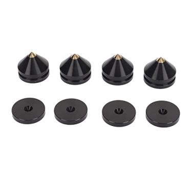 Imagem de Pissente 4PCS Pés de Isolamento para Alto-falante de Liga de Alumínio, Almofadas de Amortecimento de Choque para Amplificador, Tapetes de Isolamento Com Espícula para Subwoofer, Mesa de (BLACK)