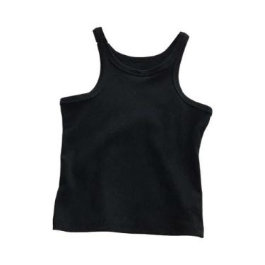Imagem de Top Cropped Sexy Feminino Camisola De Verão Preta E Branca Roupas Espo