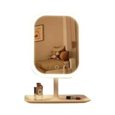 Imagem de Espelho De Maquiagem Moderno Para Mulheres Com LED, Espelho De Mesa Co