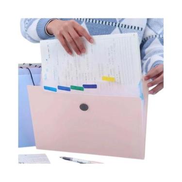 Imagem de Pasta Expansível A4 Com 5 Bolsos Organizador De Papel Portátil Para Ma