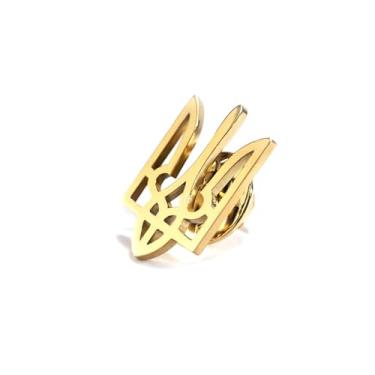 Imagem de YILUOCD Broche de símbolo ucraniano para homens e mulheres de aço inoxidável Ucrânia Tridente inspirado em joias ucranianas broche de lembrança distintivos de colarinho de terno, Middle, Aço