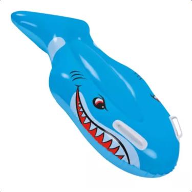 Imagem de Prancha Inflável Infantil Tubarão para Piscina - 100x54cm - Flutuador