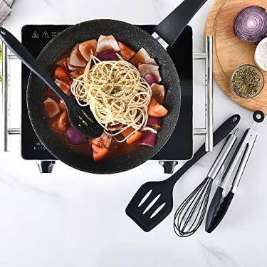 Imagem de Conjunto de Utensílios Cozinha 10 Peças Silicone Antiaderente Utensílio Todo em Sílica com Gancho Forma S Presente Suporte para