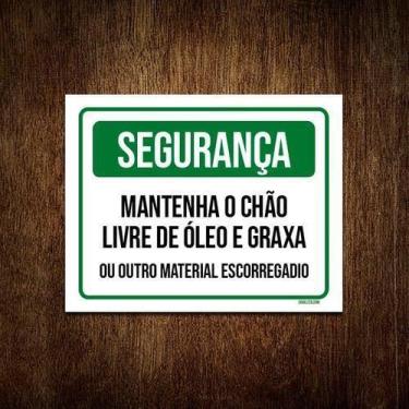 Imagem de Kit 10 Placas Segurança Mantenha Chão Livre Óleo Graxa - Sinalizo.Com
