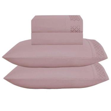 Imagem de Jogo De Lençol Quadri King 4 Peças Micropercal 300 Fios Bordado - Malv