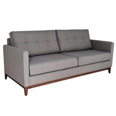 Imagem de Sofá 3 Lugares Carlo Veludo Cinza e Imbua 220 cm - Sofani