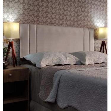 Imagem de Cabeceira Casal 140 Cama Box Double Siena Bege Suede Com Pés RBL