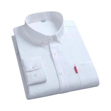 Imagem de Camisa Masculina De Algodão Oxford De Manga Longa 5XL Com Botões, Cor 