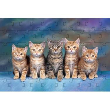 Imagem de Quebra-Cabeças Gatinhos de 60 peças Educativo e Inteligente - Coleção 