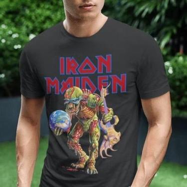 Imagem de Camiseta em Algodão Banda de Rock Metal Iron Maiden Unissex Camisa, Pr