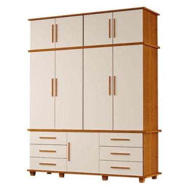 Imagem de Guarda Roupa Casal Londres 4 Portas Freijó Off White - Luapa Móveis