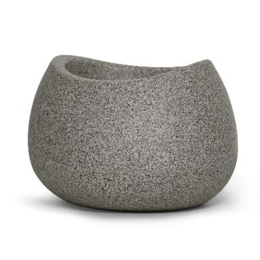 Imagem de Vaso Decorativo Texturizado Oval 12 - Areia, Cimento e Granito, Ideal para Plantas e Jardim Residencial (1 unidade,Granito)