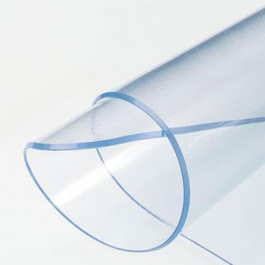 Imagem de Protetor de mesa transparente retangular, capa de mesa de plástico de 1,5 mm de espessura, protetor de mesa transparente de PVC, capa de mesa reutilizável, para madeira, bancada, mesa de cozinha