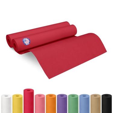 Imagem de Rolo de papel kraft vermelho de 45,7 cm x 3048 cm, pacote com 2 - Papel artesanal de qualidade feito nos EUA para embrulho de presente, artes e artesanato infantil, projetos escolares - 100% reciclado