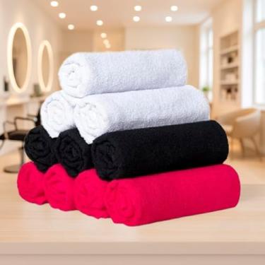Imagem de Kit 15 Toalhas de Rosto 65x40cm Algodão Macio para Salão, Lavabo e Manicure Profissional Uso Diário (TOALHAS SALÃO SORTIDAS,15 UNIDADES)