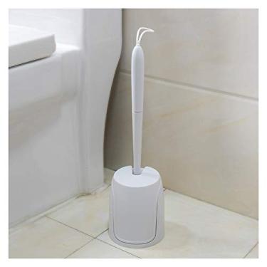 Imagem de Escova de vaso sanitário, suporte de escova de vaso sanitário, conjunto de escova de vaso sanitário, cerdas macias com corda de parede, escova de limpeza de vaso sanitário, suportes de escova de vaso