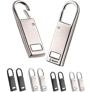 Imagem de Puxador de zíper de metal de substituição com puxador de zíper para reparo de sapatos, bagagem, mala, jaqueta (8 peças)