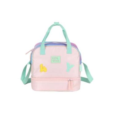 Imagem de Lancheira Infantil Escolar Térmica Rainbow Up4You LA49242UP Cor:Rosa, 