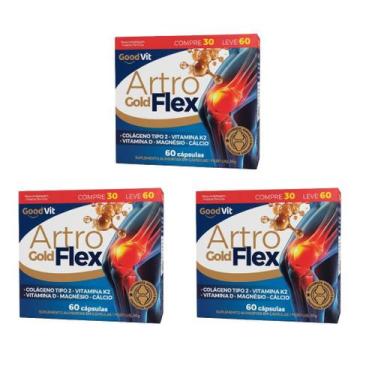 Imagem de Kit 3 Artroflex Colágeno Tipo 2 E Vitaminas 60 Cápsulas - Goodvit