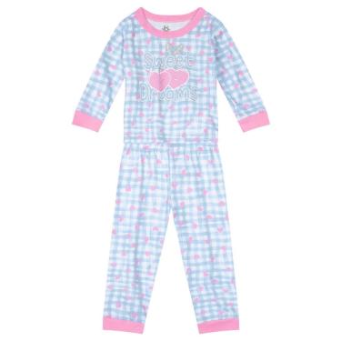 Imagem de Conjunto Pijama Infantil Menina Brandili Coração Azul-Feminino