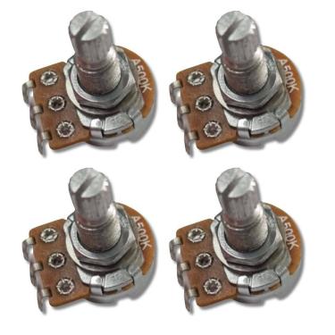 Imagem de Kit 4 Potenciômetro 500K A L20 16/18 Rosca Alta Alpha