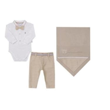 Imagem de Saída Maternidade Body C/ Gravata Calça Manta Paraiso 16147-Masculino