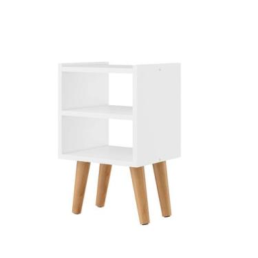 Imagem de Mesa De Cabeceira Thais Estilo Retrô 2 Nichos E Pé Palito - - Lumiere 