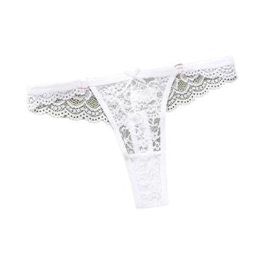 Imagem de Calcinha Sexy De Renda Feminina Tipo G-String Com Cintura Média-Baixa 