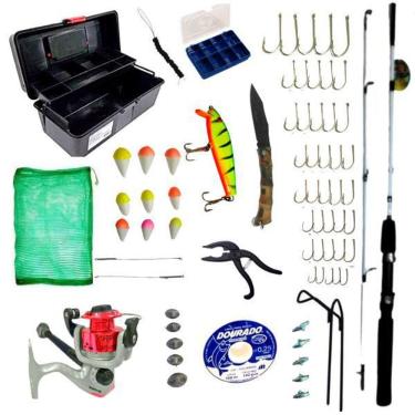 Imagem de Conjunto De Pesca Com Caixa Acessórios Vara 3-6 Kg Molinete