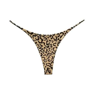 Imagem de Calcinhas De Algodão Estilo Tanga Leopard, Cintura Baixa, Lingerie Sem