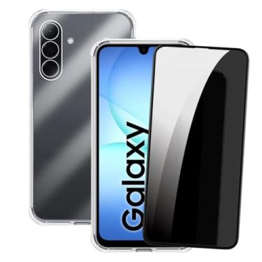 Imagem de Kit Capa Capinha Anti-Impacto Premium Transparente + Película de Privacidade para Samsung Galaxy A17 - (Case + Película Anti Espião)