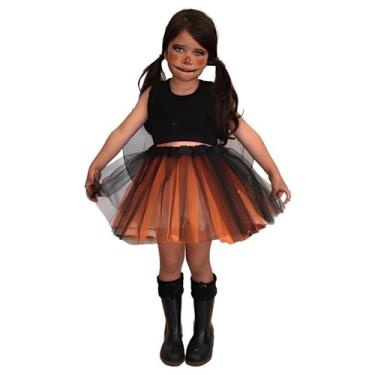 Imagem de Fantasia Festa Dia das Bruxas Hallowen Feminino Menina Kit 2 Peças Sai