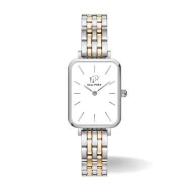Imagem de Relógio Feminino Quadrado Bicolor Casual Elegante New Port