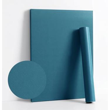 Imagem de Dimoon Papel de parede 599 x 45 cm Azul escuro Descole e cole Papel de parede à prova d'água Azul sólido Papel de contato Puro Papel de parede Azul autoadesivo Papel de parede removível Forro texturizado Rolo de vinil decorativo