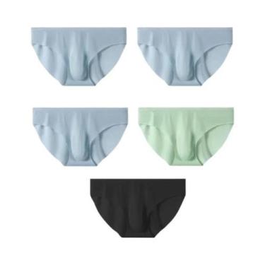 Imagem de Cuecas Masculinas De Verão Em Seda Gelada, 5 Peças, Transparentes, De 