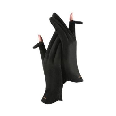 Imagem de Luvas Femininas De Camurça Com Tela Sensível Ao Toque Para Outono/Inve