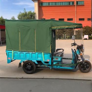 Imagem de Capa de triciclo elétrico à prova d'água, fácil instalação, proteção contra chuva de bicicleta de 3 rodas, ajuste universal, entrada/saída rápida, vermelha (130 x 90 cm/51 x 35)