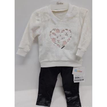 Imagem de Conjunto Luxo Blusa Pelo Bebê Menina Calça Paraiso Rf 14647-Feminino