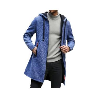 Imagem de Jaqueta De Moletom Masculina Com Capuz E Zíper, Manga Longa, Quente Pa