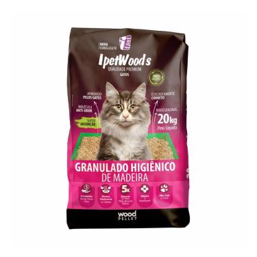 Imagem de Granulado Higiênico de Madeira para Gatos Ipet Woods 20kg