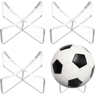 Imagem de kit 3 pares de suportes de bola - acrilico cristal - NoBrand