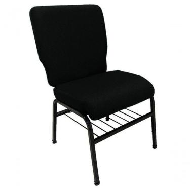 Imagem de 01 Cadeira Para Igrejas C/ Porta Biblía E Porta Cálice Preto