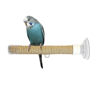 Imagem de Poleiro de Banho para Aves | Suporte com Portátil,Brinquedo para Papagaios Escalarem - Janela Azulejos Vidro Gaiola Viagem Periquito Cacatua Arara Cinzento-Africano Tentilhões Agapornis