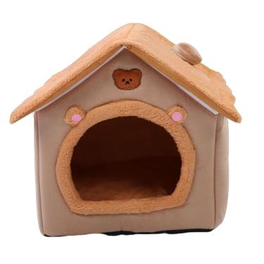 Imagem de Zerodis Tenda para Casa de Animais de Estimação, Tecido Quente Removível, Casinha de Cachorro Pequena, Cama Interna Acolchoada para Cães e Gatos, 45cm, para Retiros Aconchegantes, Móveis para Camas