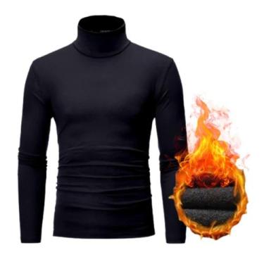 Imagem de Camiseta Gola Alta Masculina Peluciada Segunda Pele Manga Longa para I