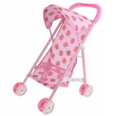 Imagem de Carrinho de Boneca Menina Rosa Moranguinho Presente Infantil Aço Galva