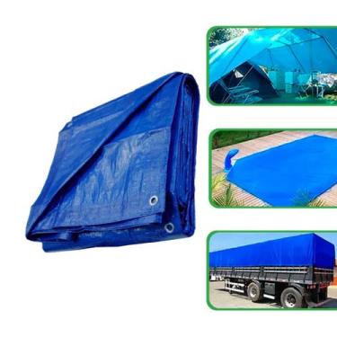 Imagem de Lona Polietileno Impermeavel Reforcada 100 Micras 5x3m Azul - Mixtou