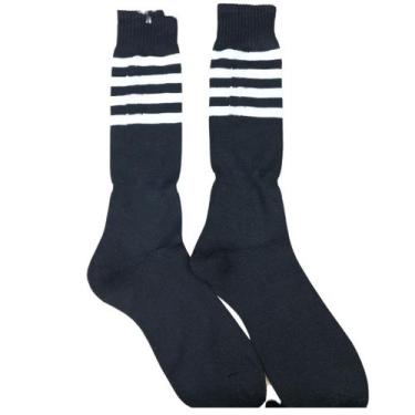 Imagem de Kit C/22 Pares Meião Futebol Profissional Liso Tamanho Único 40/45 1 F